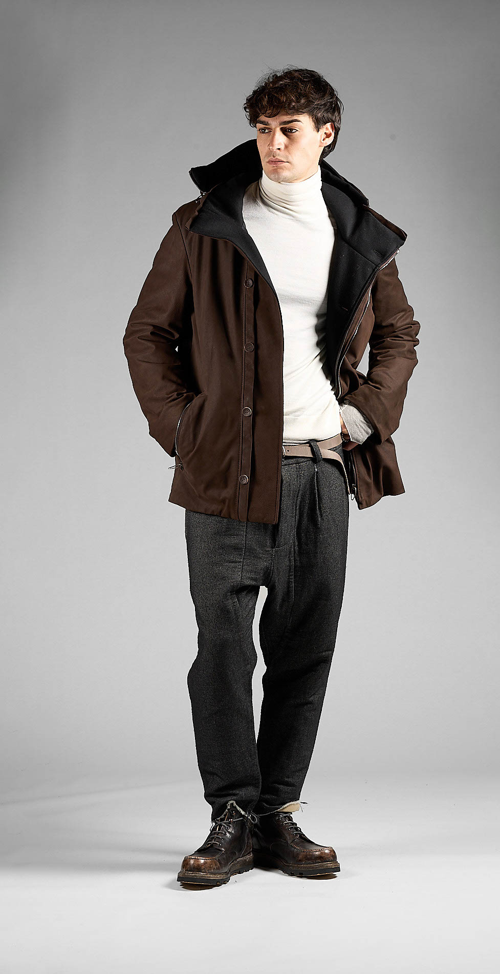 DANIELE BASTA LEATHER AND SILVER JACKET